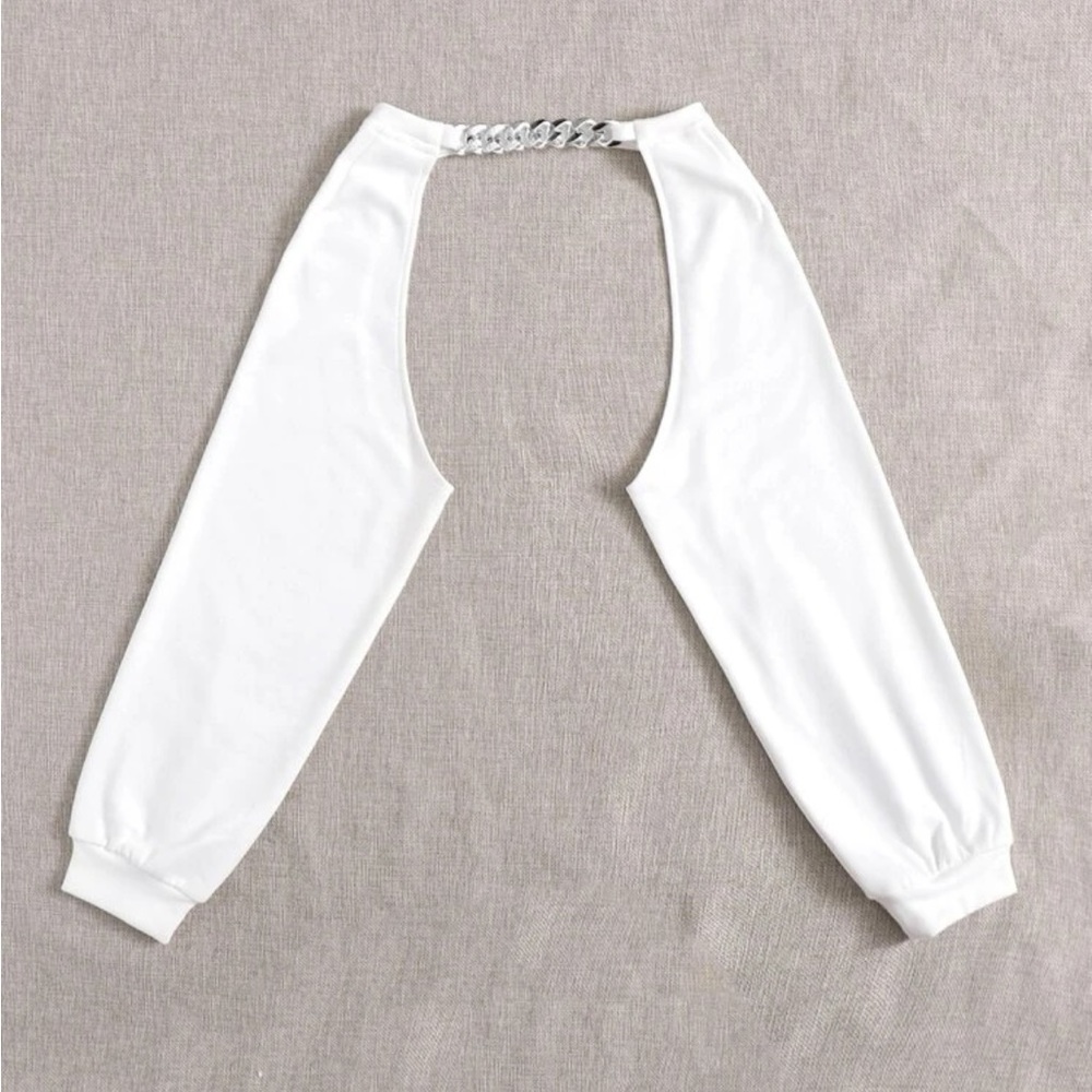 SHEIN Chain Detail Shrug Crop Top